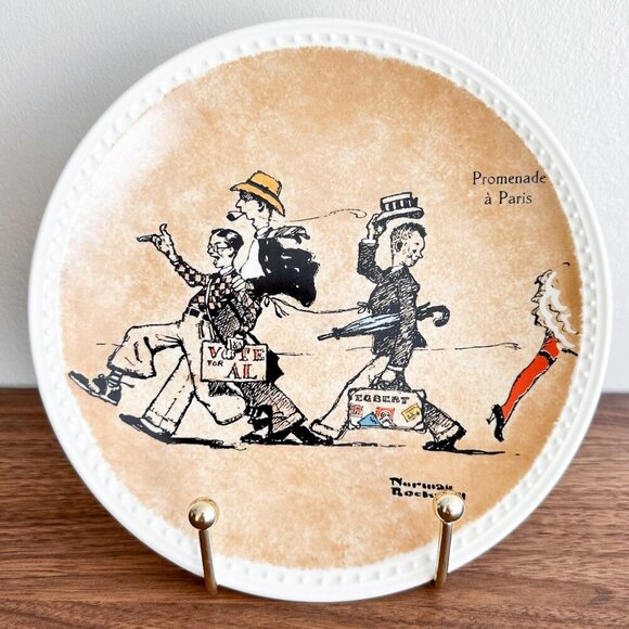1982 Rockwell “Promenade à Paris” Collector Plate – Vintage Decor - Picture 2 of 4